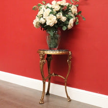 Load image into Gallery viewer, x SOLD Antique Italian Lamp Table Side Table, Gilt Cast Iron Marble Jardinière Stand B10480
