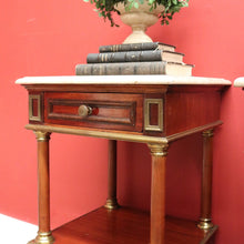 Load image into Gallery viewer, x SOLD Pair of Antique Bedside Tables, French Walnut, Gilt Brass Lamp Tables, Bedsides B11124
