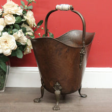 Load image into Gallery viewer, x SOLD Antique French Brass Bucket, Coal Scuttle, Fuel Bucket, Jardinière, Delft Handle B10293
