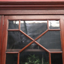 Load image into Gallery viewer, x SOLD Antique Australian Cedar Two Height Bookcase, China Cabinet Cupboard Glass Doors B11238
