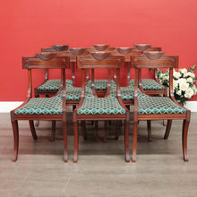 Load image into Gallery viewer, Set of 8 Regency Style Dining Chairs, 8 Vintage English Mahogany Kitchen Chairs

