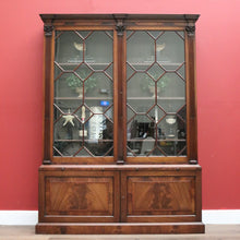 Load image into Gallery viewer, x SOLD Antique English Mahogany China Cabinet, English Bookcase with Cupboard Base B10744
