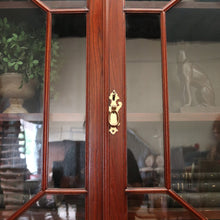 Load image into Gallery viewer, x SOLD Antique Australian Cedar Two Height Bookcase, China Cabinet Cupboard Glass Doors B11238
