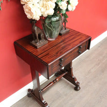 Load image into Gallery viewer, x SOLD Antique English Works Table, Lamp Bedside Table, Antique Mahogany Sewing Table B10313
