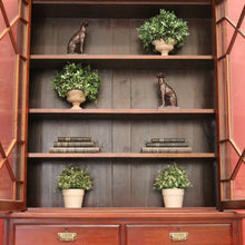 Load image into Gallery viewer, x SOLD Antique Australian Cedar Two Height Bookcase, China Cabinet Cupboard Glass Doors B11238
