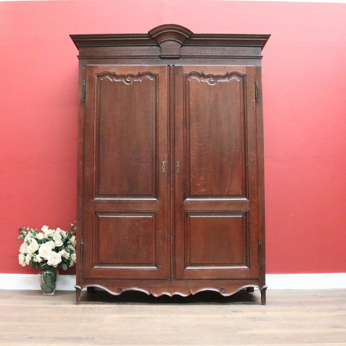 Antique French Oak Cloak Cabinet, French Armoire, Hall Cabinet, Wardrobe, Press B10593