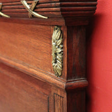 Load image into Gallery viewer, x SOLD Antique French Oak Double Bed, French Gilt Brass Bed includes Slats, Side Rails. B10530
