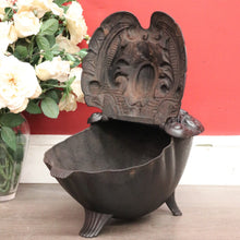 Load image into Gallery viewer, SALE Antique French Cast Iron Coal Scuttle Magazine Holder Kindling Holder Fire Tool. B10019
