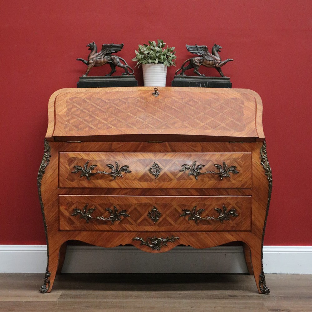 Vintage French Good Quality Louis XVI style Fall Front Writting Bureau Desk with Chest of Drawers B10725