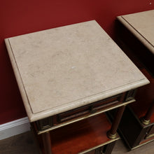 Load image into Gallery viewer, x SOLD Pair of Antique Bedside Tables, French Walnut, Gilt Brass Lamp Tables, Bedsides B11124
