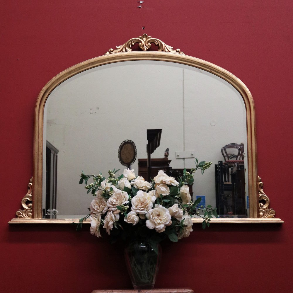Vintage Gilt Frame Bevelled Mirror Sideboard Mirror Over Mantel or Hall Mirror