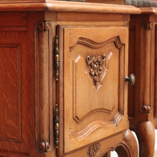 Load image into Gallery viewer, x SOLD Pair of Vintage French Bedside Cabinets, Carved Oak Lamp or Side Tables  B10919
