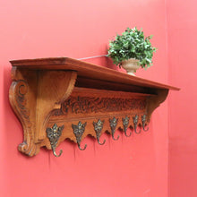 Load image into Gallery viewer, x SOLD Antique French Coat Rack, Oak and Brass Umbrella Holder, Scarf and Hat Rack B10779
