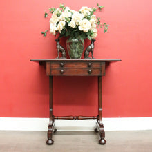 Load image into Gallery viewer, x SOLD Antique English Works Table, Lamp Bedside Table, Antique Mahogany Sewing Table B10313
