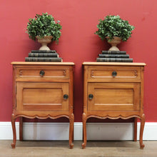 Load image into Gallery viewer, Pair of French Bedside Cabinet in Cherrywood, One Drawers  Door Lamp Side Tables B10981
