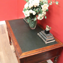 Load image into Gallery viewer, x SOLD Antique French Oak and Leather Office Desk, 4 Drawer Office Desk with Turned Leg B10722
