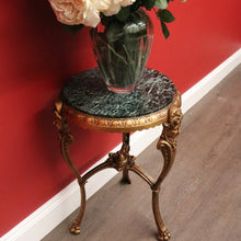 Load image into Gallery viewer, x SOLD Antique Italian Lamp Table Side Table, Gilt Cast Iron Marble Jardinière Stand B10480
