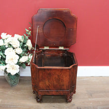 Load image into Gallery viewer, x SOLD Antique English Sewing Box, Walnut, Burr Walnut Knitting Cabinet, Footstool Seat B11001
