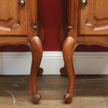 Load image into Gallery viewer, x SOLD Pair of Vintage French Bedside Cabinets, Carved Oak Lamp or Side Tables  B10919
