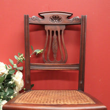 Load image into Gallery viewer, x SOLD Pair of Antique English Hall Chairs English Mahogany Lyre Back Chairs Cane Seats B11065
