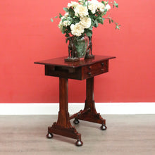 Load image into Gallery viewer, x SOLD Antique English Works Table, Lamp Bedside Table, Antique Mahogany Sewing Table B10313
