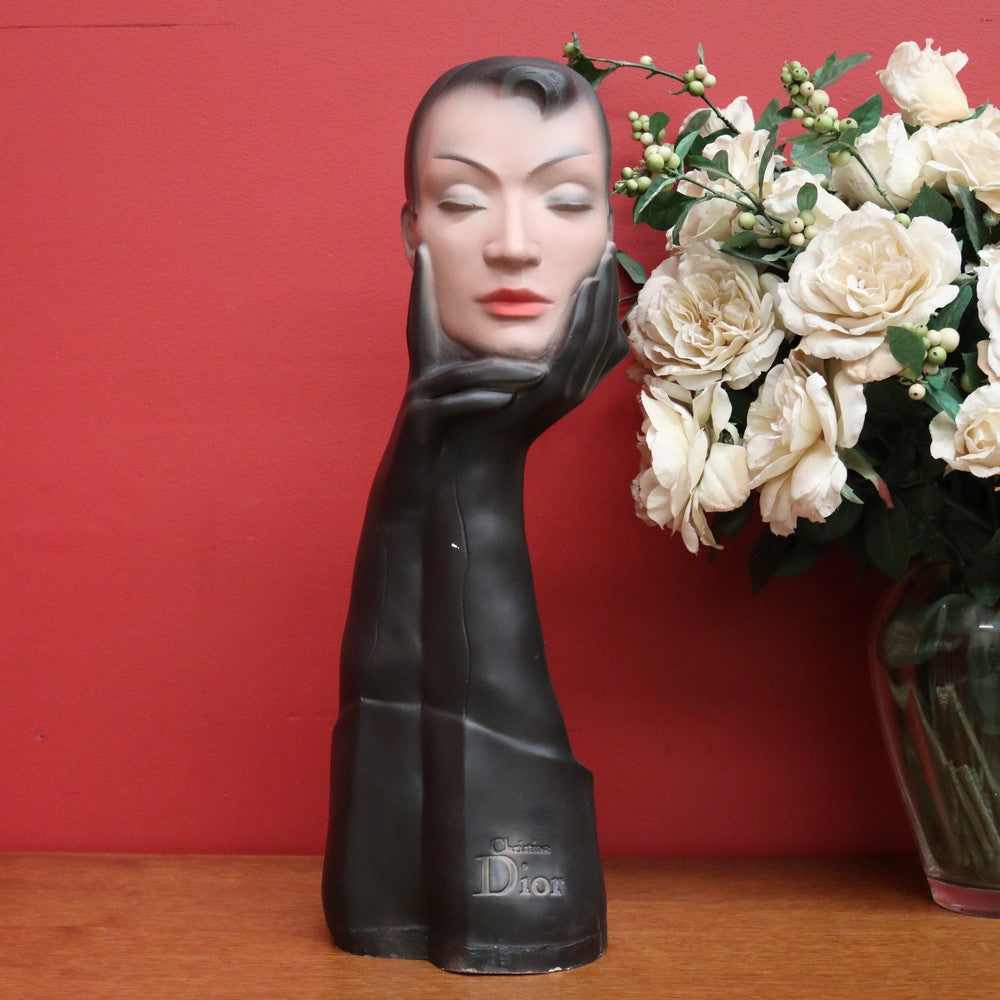 Christian Dior Paris Mannequin, 1930-1970 Shop Display Mannequin. Glove Face.