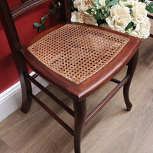 Load image into Gallery viewer, x SOLD Pair of Antique English Hall Chairs English Mahogany Lyre Back Chairs Cane Seats B11065
