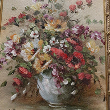 Load image into Gallery viewer, x SOLD Pair of Oil on Canvas Floral Arrangements, Set of Two Painting in Gilt Frames B10808

