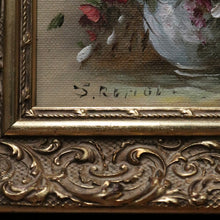 Load image into Gallery viewer, x SOLD Pair of Oil on Canvas Floral Arrangements, Set of Two Painting in Gilt Frames B10808
