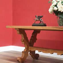 Load image into Gallery viewer, X SOLD Antique French Oak Refectory Table or Dining Kitchen Table with Stretcher Base. B11213
