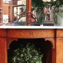 Load image into Gallery viewer, x SOLD Antique English Credenza Antique Burr Walnut and Marble Mirror Back Sideboard B10678
