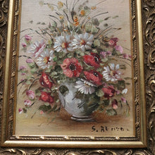 Load image into Gallery viewer, x SOLD Pair of Oil on Canvas Floral Arrangements, Set of Two Painting in Gilt Frames B10808
