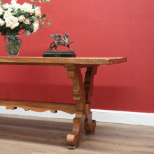 Load image into Gallery viewer, X SOLD Antique French Oak Refectory Table or Dining Kitchen Table with Stretcher Base. B11213

