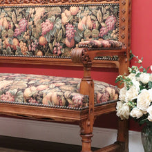 Load image into Gallery viewer, x SOLD Antique French Hall Settle Hall Seat Oak and Tapestry French Bench Seat Armchair B10810
