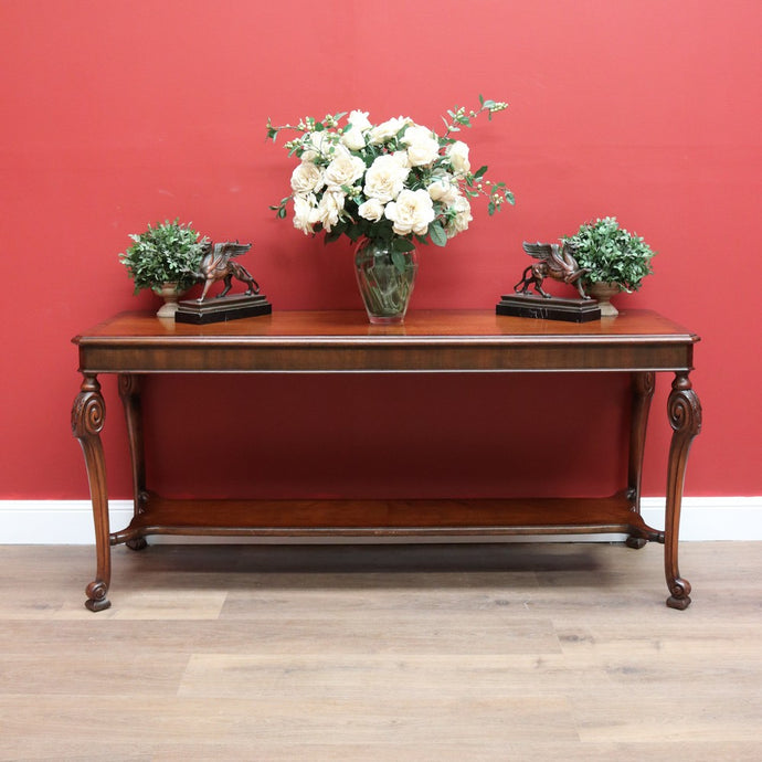 Antique French Walnut Hall Table, Sofa Table, Foyer Entry Table, Tier to Base B10647