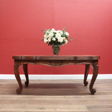 Load image into Gallery viewer, x SOLD Antique French Oak Two Leaf Dining or Kitchen Table, parquetry Table Top B11226
