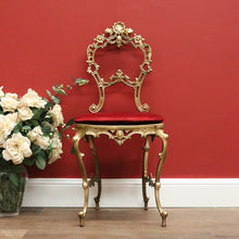 Load image into Gallery viewer, Vintage Italian Gilt Dressing Chair, Dressing Table, Hall Bedroom Chair, Cushion B10538
