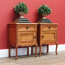 Load image into Gallery viewer, x SOLD Pair of French Bedside Cabinet in Cherrywood, One Drawers  Door Lamp Side Tables B10981
