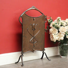 Load image into Gallery viewer, x SOLD Antique French Art Nouveau Fire Screen, Copper Fire Screen with Handles. B10390
