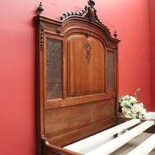 Load image into Gallery viewer, x SOLD Antique French Walnut and Cane Insert Double Bed.  Antique French Bed with Slats B10844`
