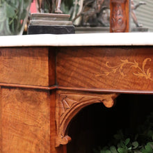 Load image into Gallery viewer, x SOLD Antique English Credenza Antique Burr Walnut and Marble Mirror Back Sideboard B10678
