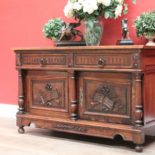 Load image into Gallery viewer, x SOLD Antique French Oak Sideboard, 2 Drawer Sideboard TV Cabinet Unit Hall Cupboard B10541
