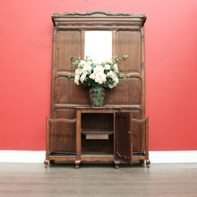 Load image into Gallery viewer, x SOLD Antique French Oak Hall Stand, Mirror Back Hall Tree Coat Rack. Umbrella Stand. B9825
