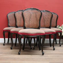 Load image into Gallery viewer, x SOLD Set of Six Antique French Chinoiseries Inspired Dining Kitchen Chairs, Cane Backs B11253
