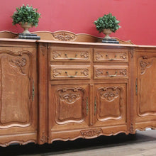 Load image into Gallery viewer, x SOLD Antique French Oak Sideboard, 4 Drawer 4 Door Sideboard Buffet Cabinet Servery B10871
