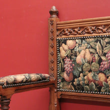 Load image into Gallery viewer, x SOLD Antique French Hall Settle Hall Seat Oak and Tapestry French Bench Seat Armchair B10810
