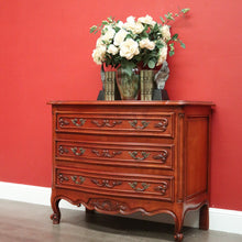 Load image into Gallery viewer, x SOLD Vintage French Chest of Drawers, 3 Drawer Parquetry Top French Cherrywood Chest. B10416
