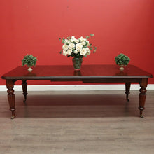 Load image into Gallery viewer, Antique Extension Dining Table, English Mahogany 2 Leaf Extension Dining Table

