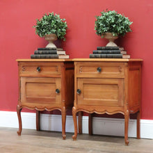 Load image into Gallery viewer, x SOLD Pair of French Bedside Cabinet in Cherrywood, One Drawers  Door Lamp Side Tables B10981

