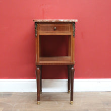 Load image into Gallery viewer, x SOLD Antique French Lamp Table, French Bedside Table.  Marble, Walnut and Gilt Brass B11076
